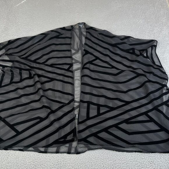 Torrid Cardigan Sweater Women 2/3 Black Open Front Sheer Mesh Velvet Flock Flowy - Picture 1 of 9